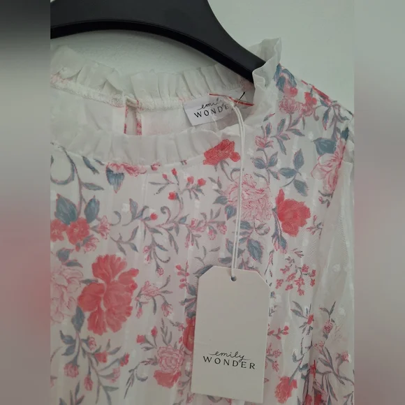 Floral Print Long Sleeve Dress Spring Easter Dress Size M - Picture 3 of 13